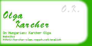 olga karcher business card